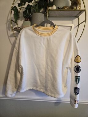 HB Stripes Cropped Boxy Fit Sweatshirt